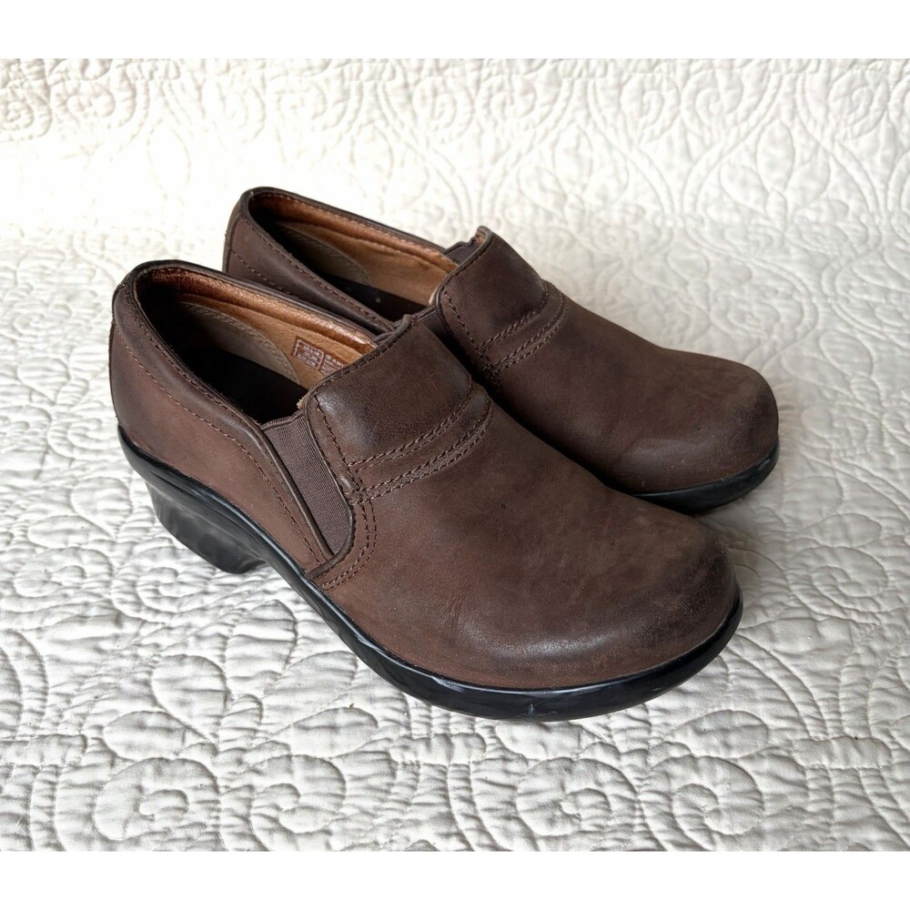 Ariat 10008652 Brown Distressed Leather Platform Clogs Comfort Shoes Sz 6.5B